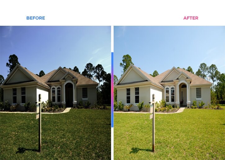 Property Image Editing before after